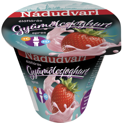 Nádudvari élőflórás, epres, zsírszegény gyümölcsjoghurt 125 g