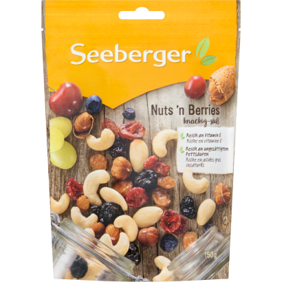 Seeberger diófélék és szárított gyümölcsök keveréke, részben cukrozott 150 g