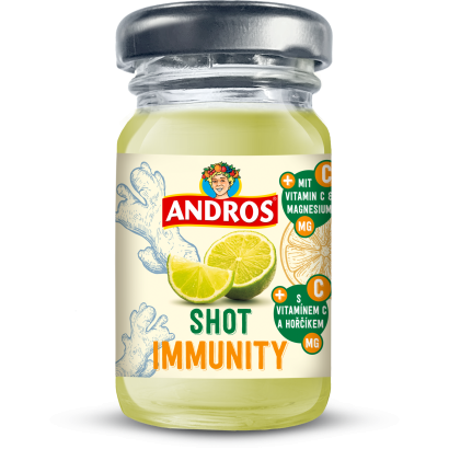 Andros Shot Immunity-lime és gyömbér ital, C-vitaminnal és magnéziummal 55 ml