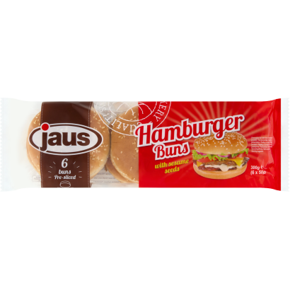 Jaus szezámmagos hamburger zsemle 6 x 50 g (300 g)