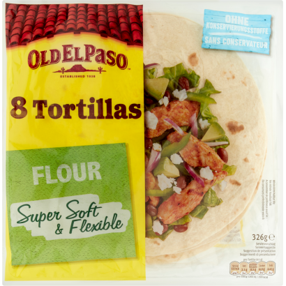 Old El Paso tortilla lepények búzalisztből 8 db 326 g