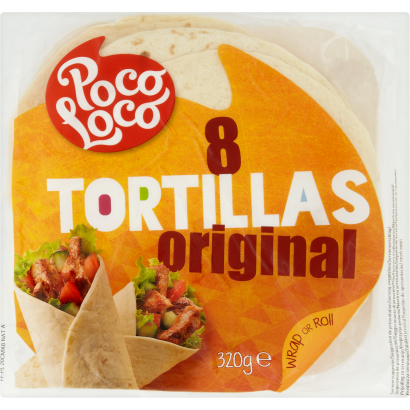 Poco loco original tortilla 8 db 320 g