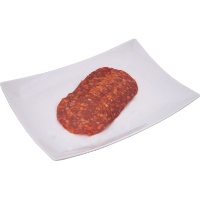 SZALÁMI mangalicahússal házias jellegű, füstölt, érlelés-szabályozóval készült penészmentes szalámi szeletelt védőgázos csomagolásban 60g