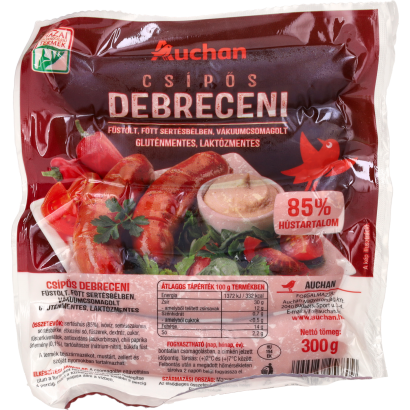 Auchan Kedvenc csípős debreceni 300 g