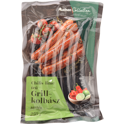 Auchan Prémium chilis -lime ízű grillkolbász 250 g