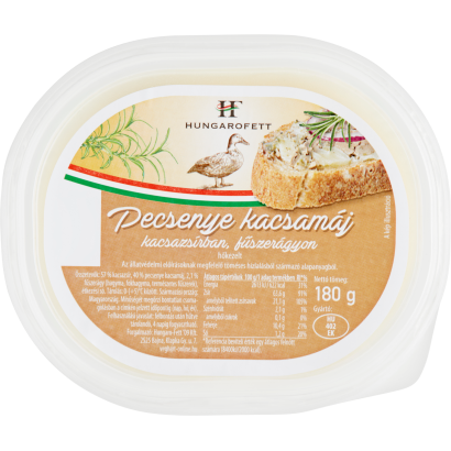 Hungarofett pecsenye kacsamáj kacsazsírban, fűszerágyon 180 g