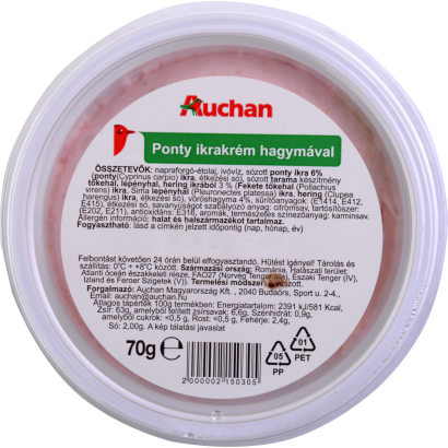 Auchan Kedvenc Ponty ikrakrém hagymával 70 g