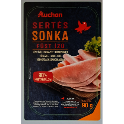 Auchan Kedvenc sertés sonka füst ízű szeletelt 90 g