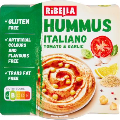 RiBella Hummus Italiano paradicsom & fokhagyma csicseriborsó krém 200 g