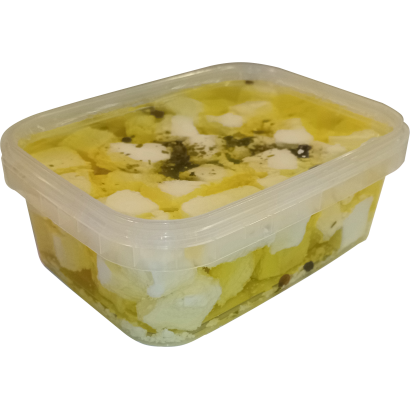Kockázott krémfehér sajt fűszeres olajban 150 g