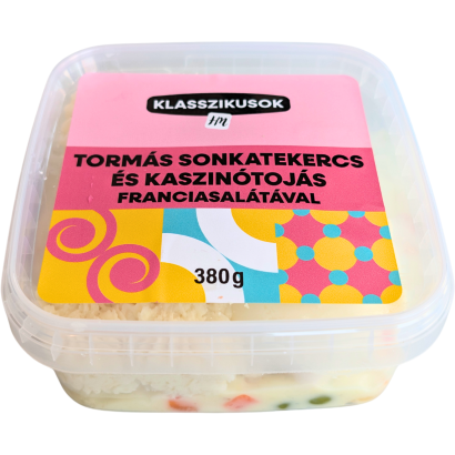 Tormás sonkatekercs, kaszinótojás, franciasalátával  380g