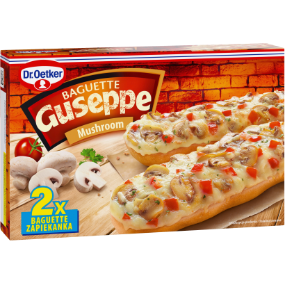 Dr. Oetker Guseppe gyorsfagyasztott bagett gombával, paradicsommal és sajttal 2 x 125 g (250 g)