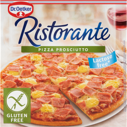 Dr. Oetker Ristorante Pizza Prosciutto gyorsfagyasztott gluténmentes pizza sonkával és sajttal 345 g