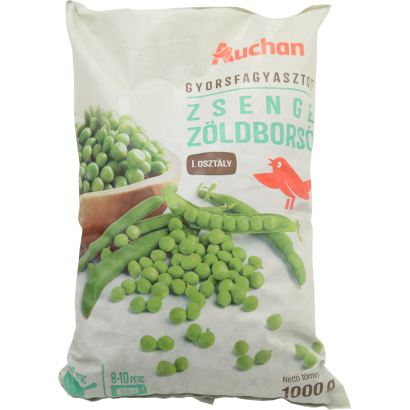 Auchan Kedvenc zsenge zöldborsó I. osztály gyorsfagyasztott 1000 g
