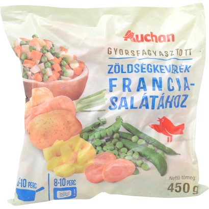 Auchan Kedvenc zöldségkeverék franciasalátához gyorsfagyasztott 450 g