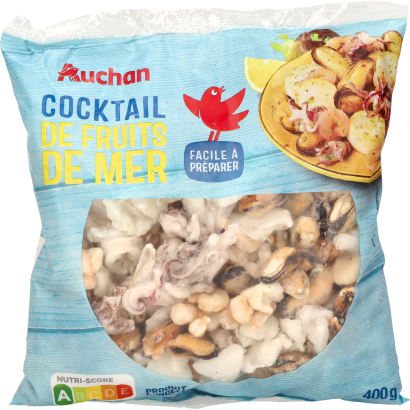 Auchan Kedvenc Gyorsfagyasztott tenger gyümölcsei keverék 500/400 g