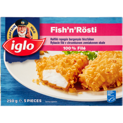 Iglo Fish'n'Rösti gyorsfagyasztott halfilé ropogós burgonyás tésztában 5 db 250 g