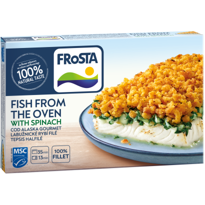 Frosta gyorsfagyasztott tepsis halfilé spenóttal 360 g