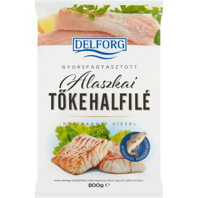 Delforg gyorsfagyasztott alaszkai tőkehalfilé 800 g