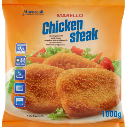 Marello Chicken Steak gyorsfagyasztott, panírozott csirkemell felhasználásával készült termék 1000 g