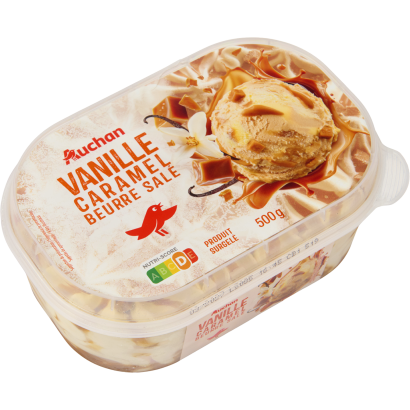 Auchan Kedvenc vanília sós karamella jégkrém 500 g
