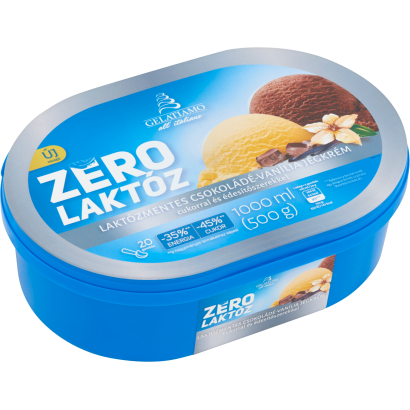 Gelatiamo Zero Laktóz laktózmentes csokoládé-vanília jégkrém cukorral és édesítőszerekkel 1000 ml