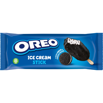 Oreo vaníliaízű jégkrém töltött kakaós kekszdarabkákat tartalmazó készítménnyel bevonva 90 ml