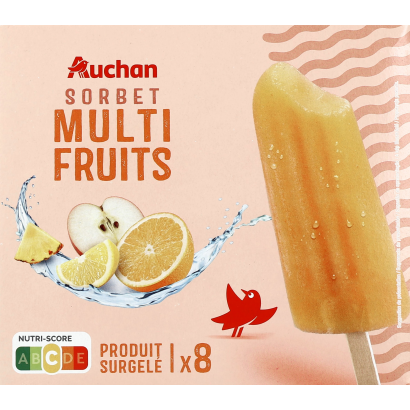Auchan Kedvenc multigyümölcs sorbet x8 560 g