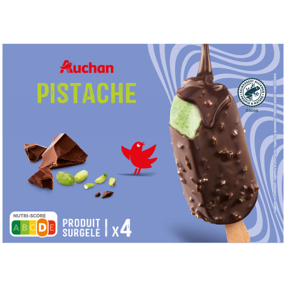 Auchan Kedvenc pisztáciás pálcikás jégkrém étcsokoládéval bevonva (4x70 g) 280 g