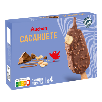 Auchan Kedvenc földimogyoró ízű pálcikás jégkrém 284 g (4x 71 g)