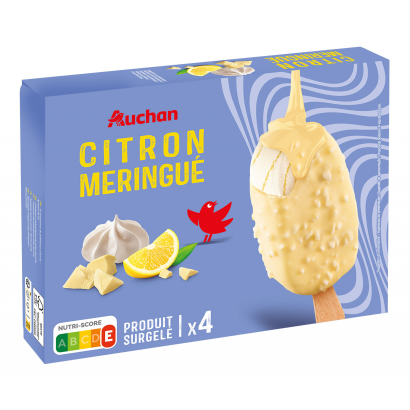 Auchan Kedvenc pálcikás jégkrém citromos 302 g (4 x 75,5 g)