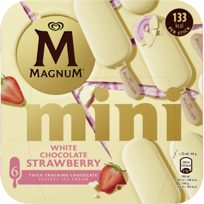 MAGNUM fehér csokoládé Eper 6x55 ml