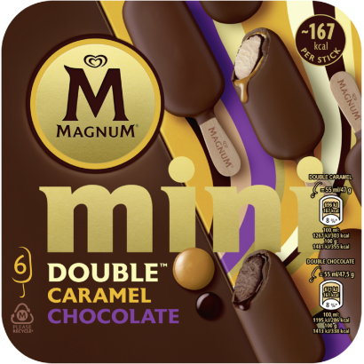 Magnum Mini Multipack jégkrém dupla karamell - dupla csokoládé 6 x 55 ml