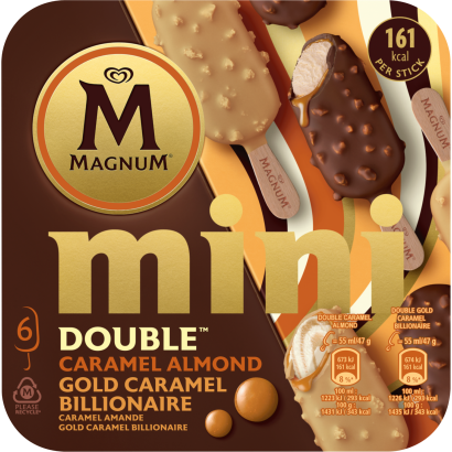 MAGNUM Mini Multipack Jégkrém Dupla Karamell Mandula-Dupla Gold Karamell Billionaire 6 x 55 ml