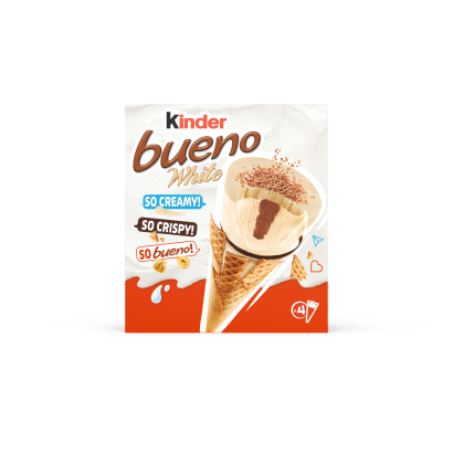 Kinder Bueno White mogyorós jégkrém mogyorós töltelékkel ostyatölcsérben 4 db 248 g
