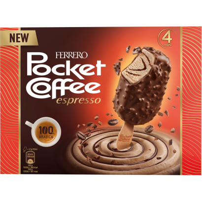 Pocket Coffee kávés jégkrém kávés réteggel tejcsokoládéval bevonva 4 db 164 g