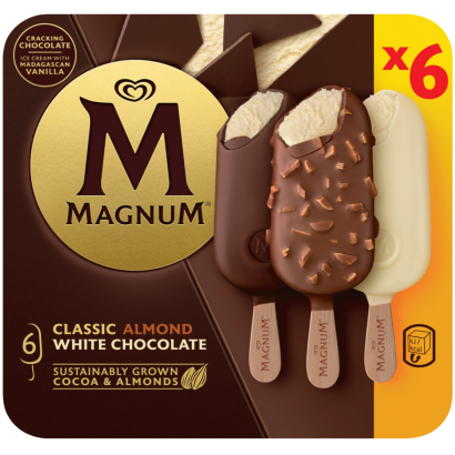 MAGNUM Multipack Jégkrém Klasszik-Mandula-Fehér 580 ml