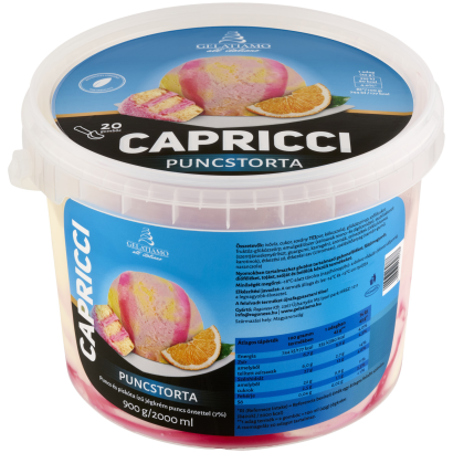 Gelatiamo Capricci Puncstorta puncs és piskóta ízű jégkrém puncs öntettel 2000 ml