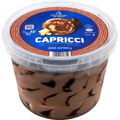 Gelatiamo Capricci Tripla Csokoládé csokoládés & fehércsokoládés jégkrém csokoládés öntettel 2000 ml