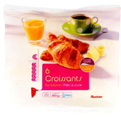 Auchan Kedvenc Croissant gyorsfagyasztott 6 db 360 g