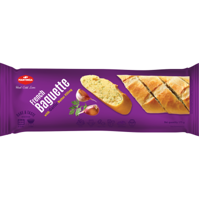 Mantinga gyorsfagyasztott francia baguette, fokhagymás vajas töltelékkel 175 g