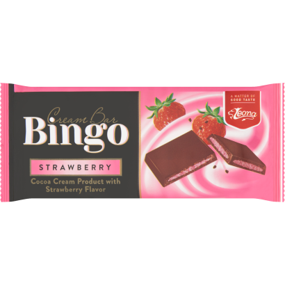 Leona Bingo eper ízű krémmel töltött tábla kakaós tejbevonómasszából 90 g