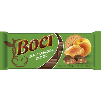 Boci tejcsokoládé aszalt sárgabarack és keksz darabokkal 90 g