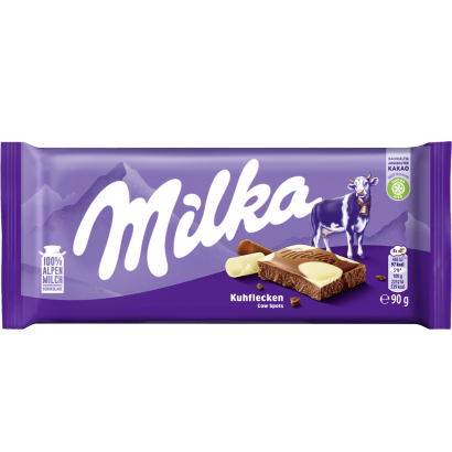 Milka alpesi tej felhasználásával készült tejcsokoládé fehér csokoládéval 90 g