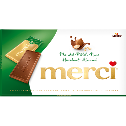 Merci tejcsokoládé mogyoró- és manduladarabkákkal 100 g