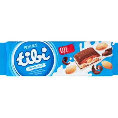 Tibi tejcsokoládé földimogyoróval, földimogyorós krémmel és karamellel 295 g