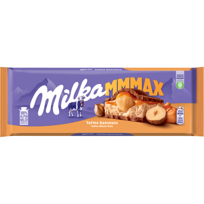 Milka Mmmax alpesi tejcsokoládé karamell ízű tejes krémtöltelékkel 300 g