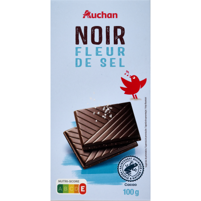 Auchan Kedvenc étcsokoládé "Fleur de Sel" tengeri sóval 100 g