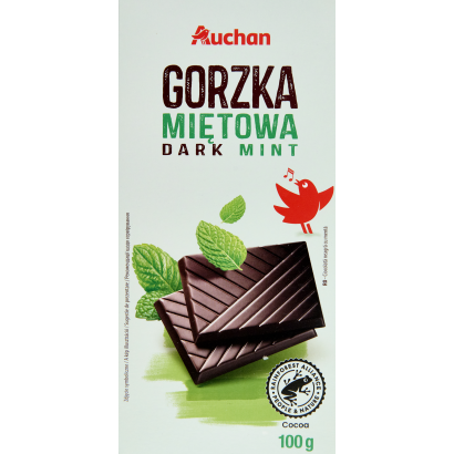 Auchan Kedvenc étcsokoládé természetes mentaaromával 100 g