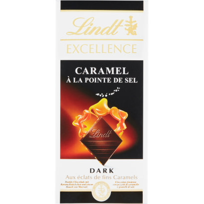 Lindt Excellence étcsokoládé karamell darabokkal és tengeri sóval 100 g